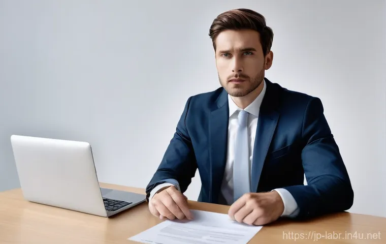 노무사 업무 사례 모음 - **Prompt:** A mid-career professional, male or female in their early 30s, is seated at a minimalist,...