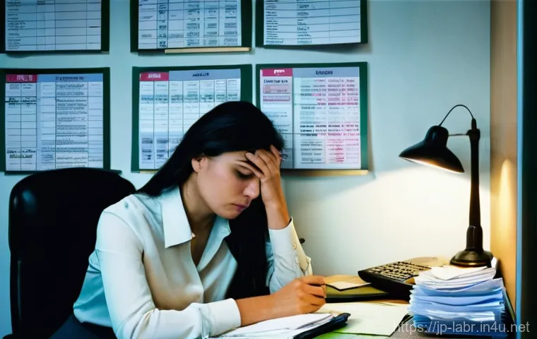 노무사 업무 사례 모음 - **Prompt:** A mid-career professional, male or female in their early 30s, is seated at a minimalist,...