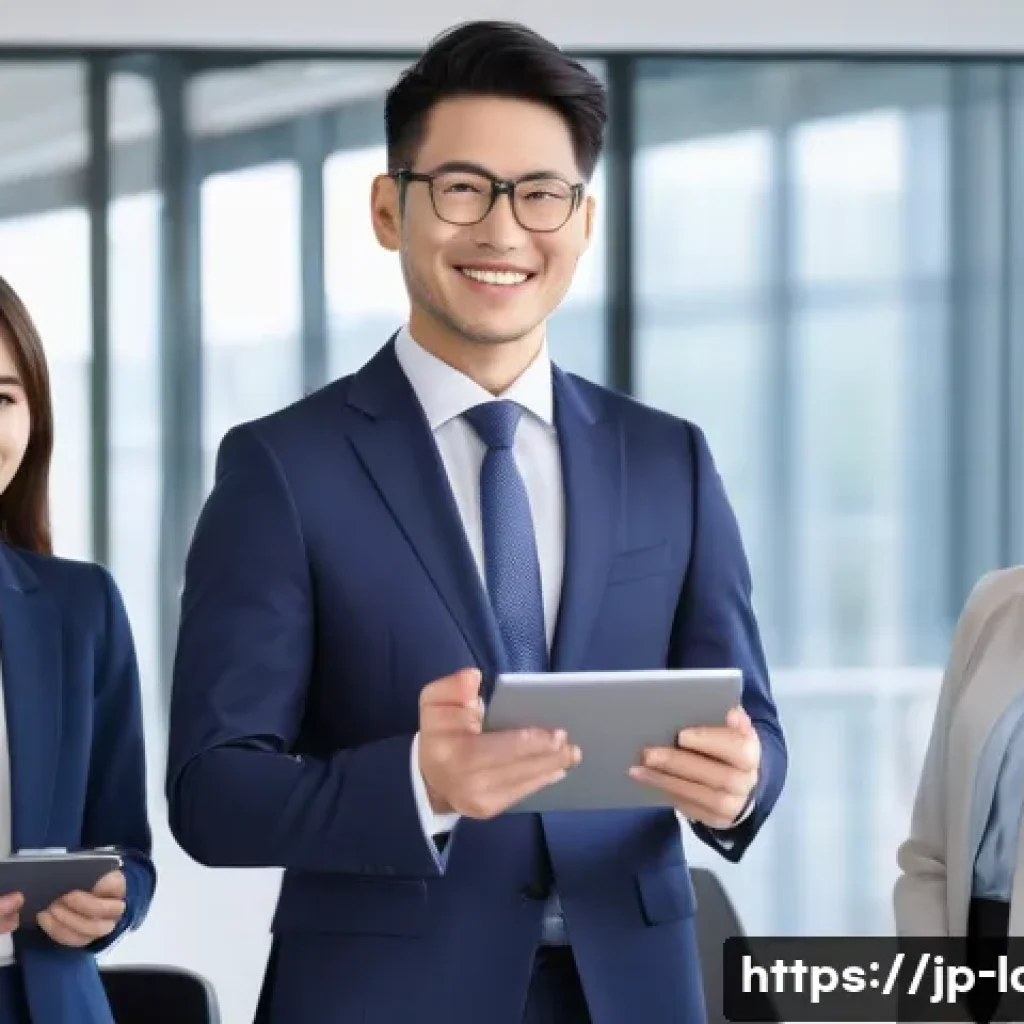 노무사의 업무와 워라밸 - **Prompt: A professional Japanese social insurance labor consultant, male or female, wearing a sharp...