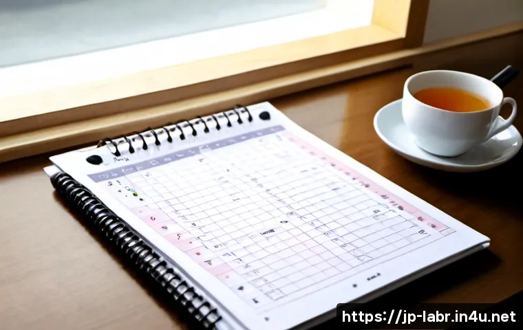 노무사 시험의 체크리스트와 타임테이블 - Photorealistic Japanese professional certification exam preparation scene, neatly arranged blank che...